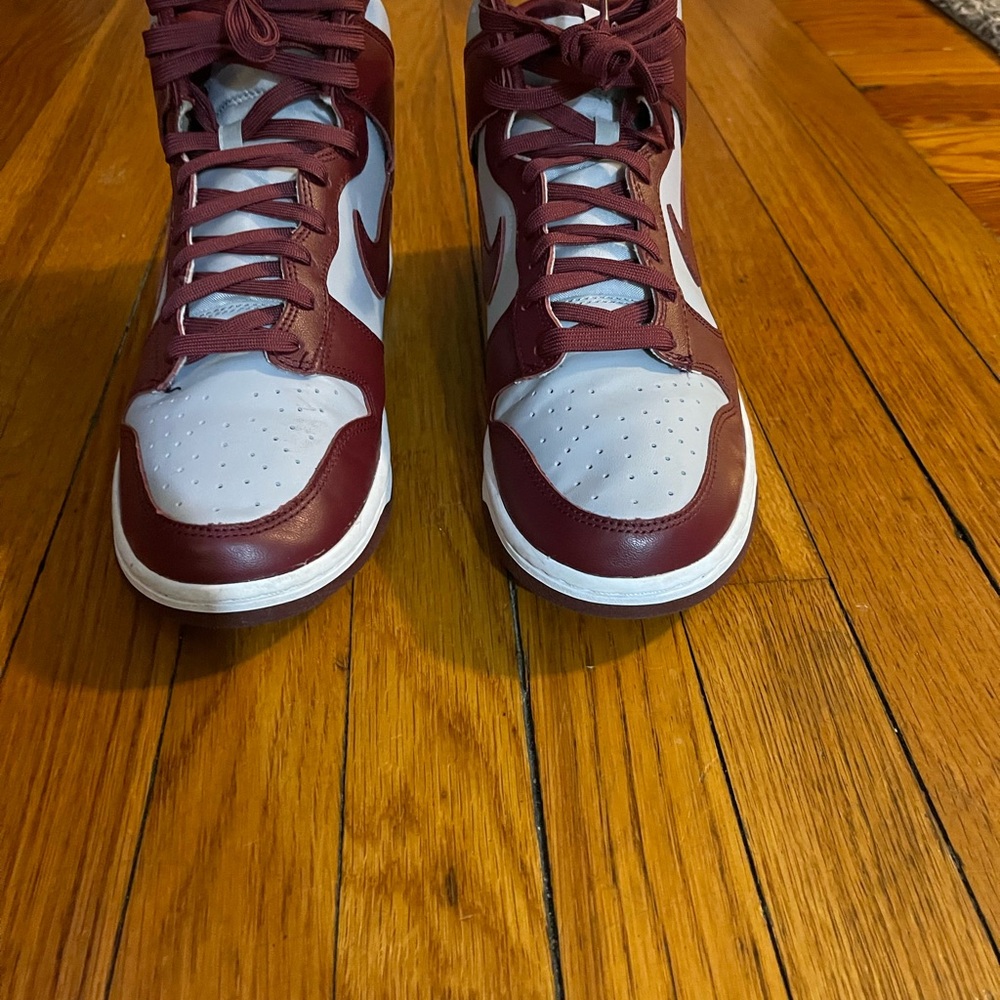 Nike Men's Maroon and Light Gray High-Top Sneakers - Picture 3 of 4